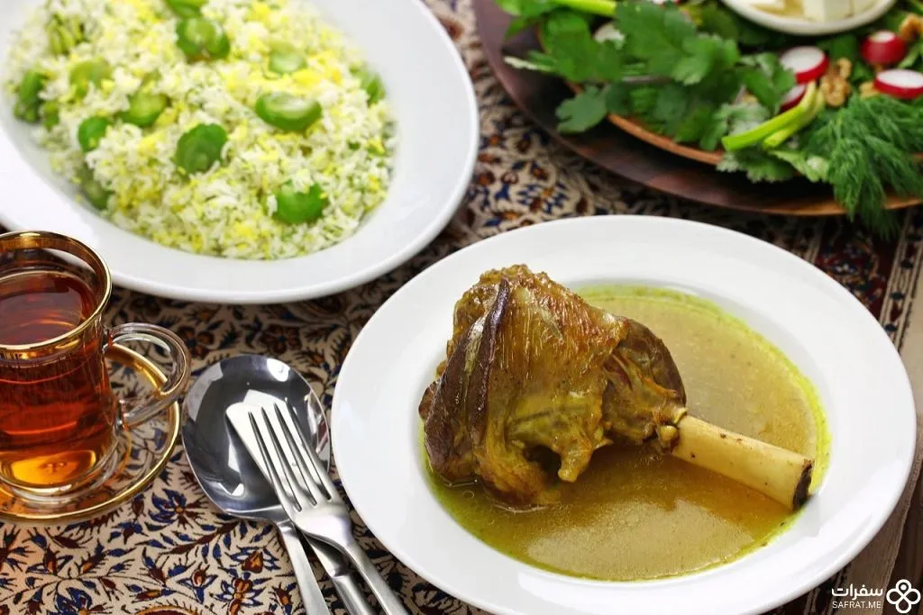 سبزی بلو با ماهیچه الأرز مع لحم الغنم.jpg سبزی بلو با ماهیچه الأرز مع لحم الغنم.jpg